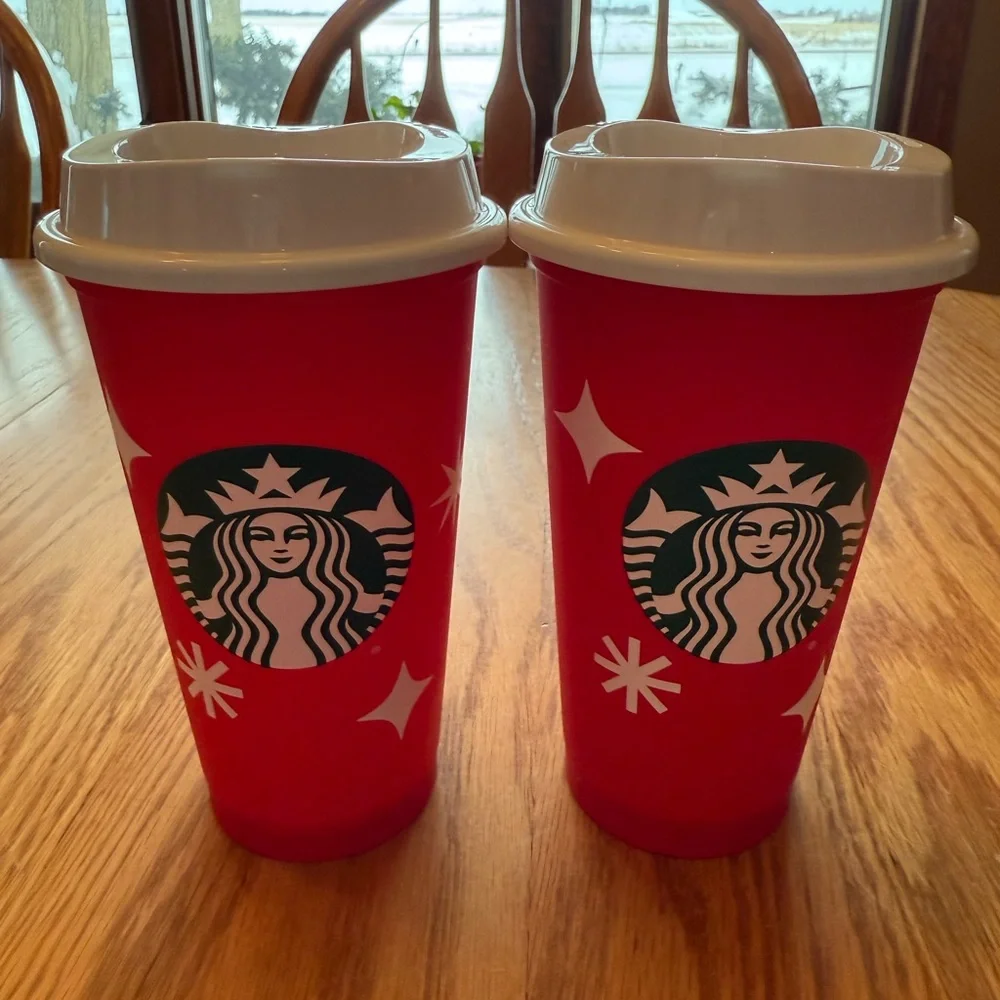 Set of 2 Holiday Starbucks Reusable Cups